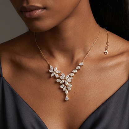 Floral Cascade Diamond Necklace