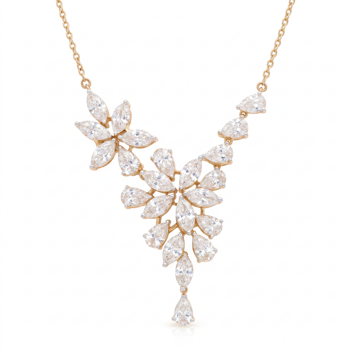 Floral Cascade Diamond Necklace