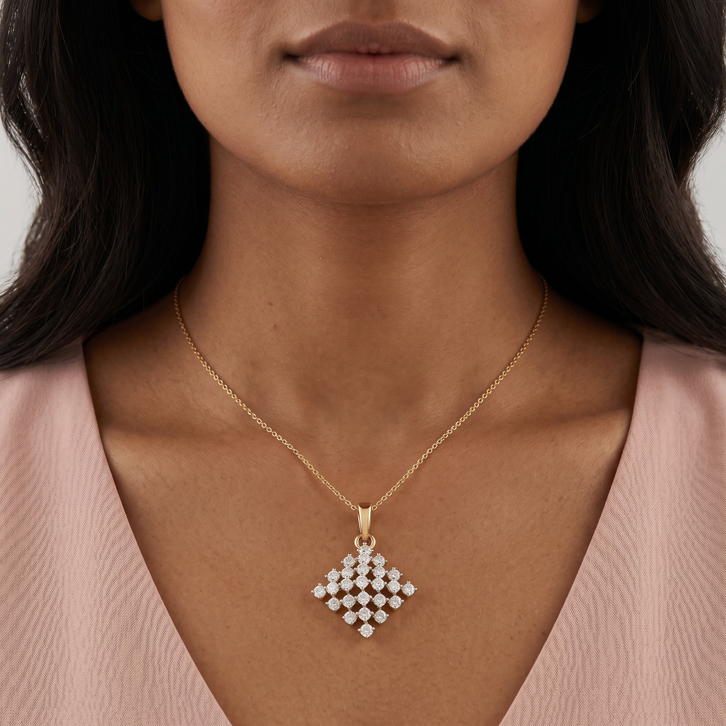 Radiant Cluster Diamond Pendant