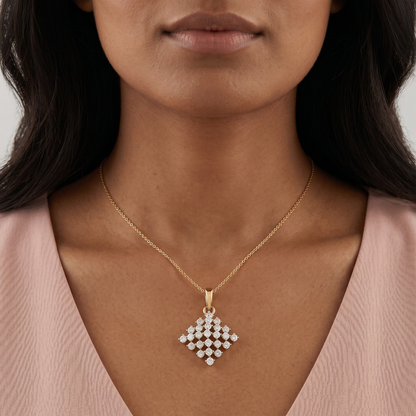 Radiant Cluster Diamond Pendant