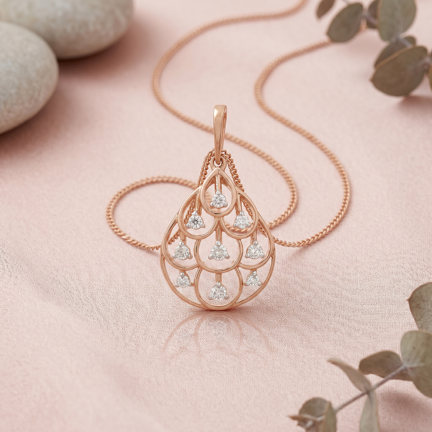Regal Teardrop Diamond Pendant