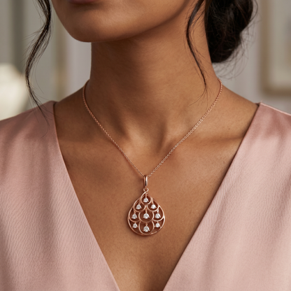 Regal Teardrop Diamond Pendant