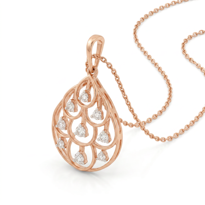 Regal Teardrop Diamond Pendant