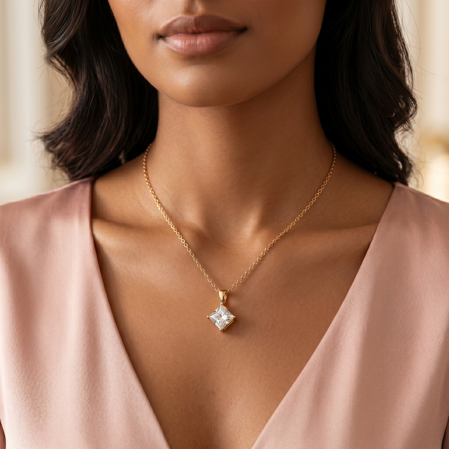 Lumina Solitaire Diamond Pendant