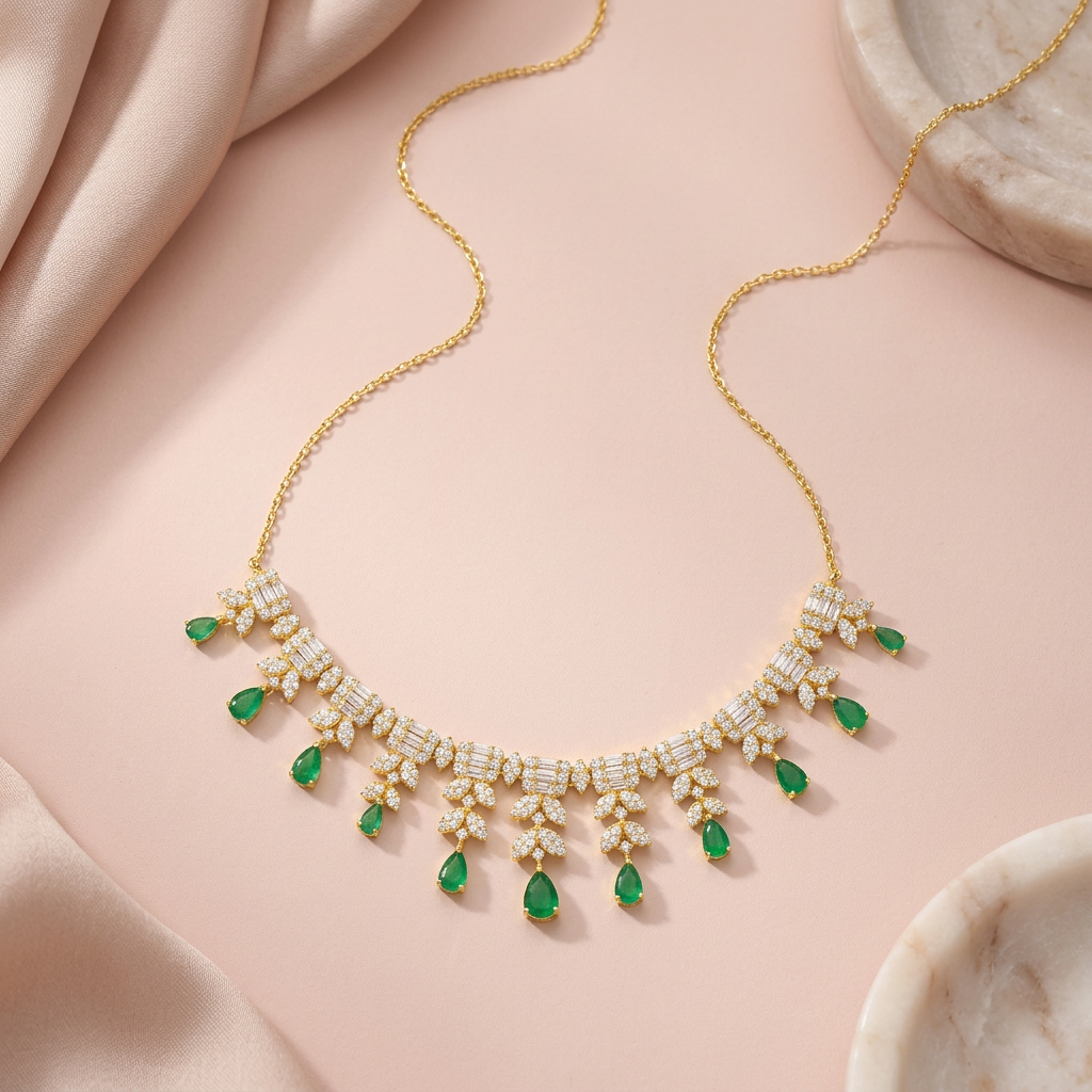 Emerald Flora Necklace