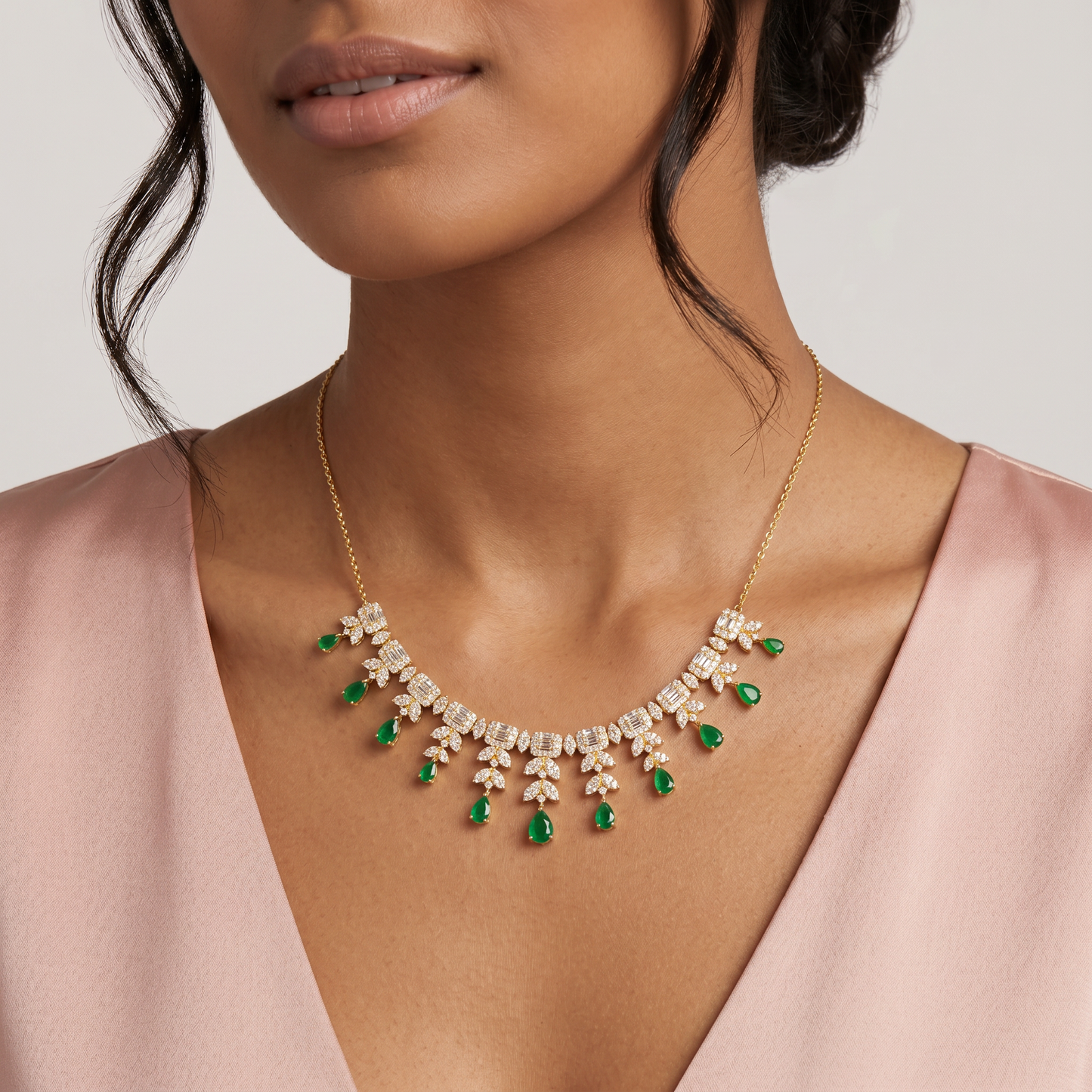 Emerald Flora Necklace