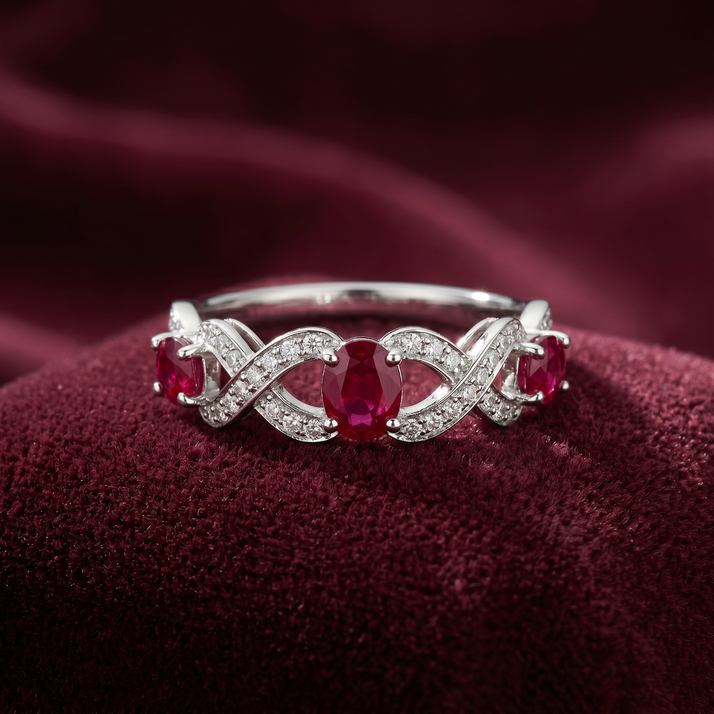 Ruby Wave Diamond Ring
