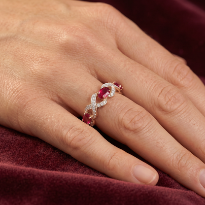 Ruby Wave Diamond Ring