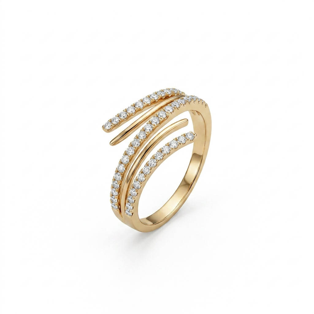 Wave Diamond Ring