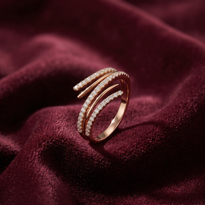 Wave Diamond Ring