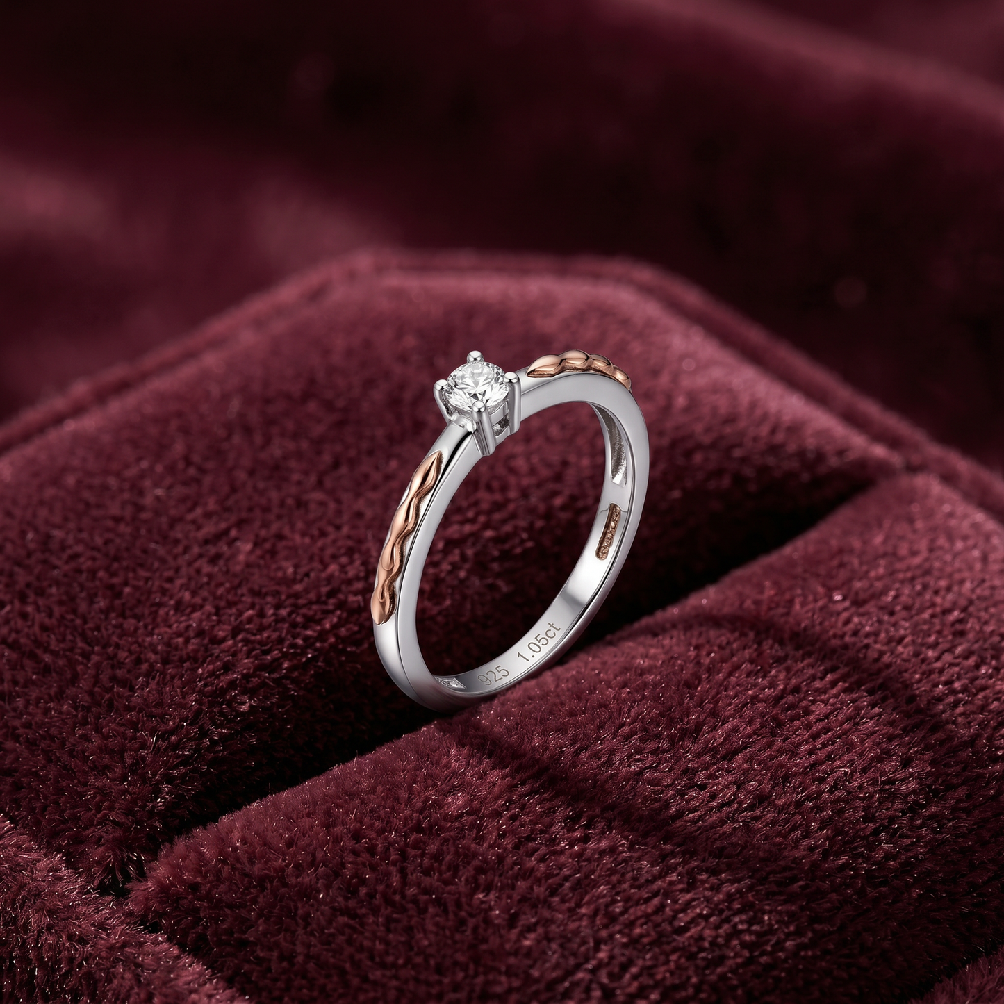 Dual Tone Leaf Ring