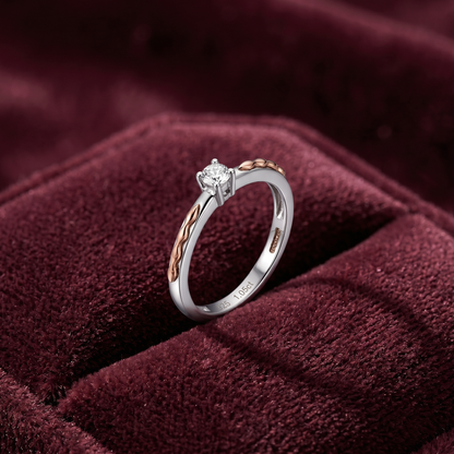 Dual Tone Leaf Ring