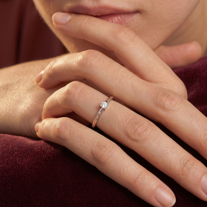 Dual Tone Leaf Ring